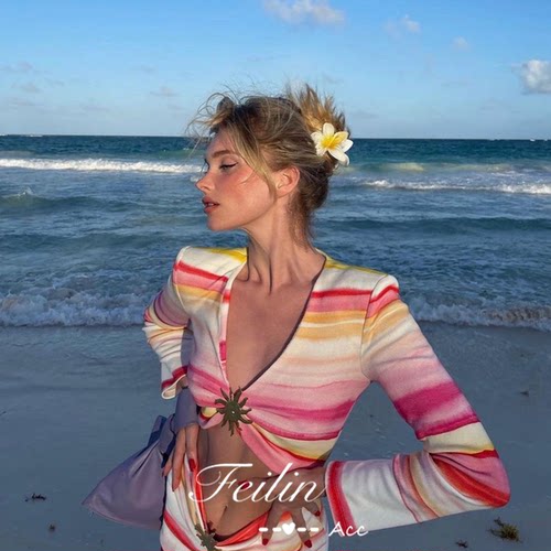 度假风小众设计感花朵抓夹