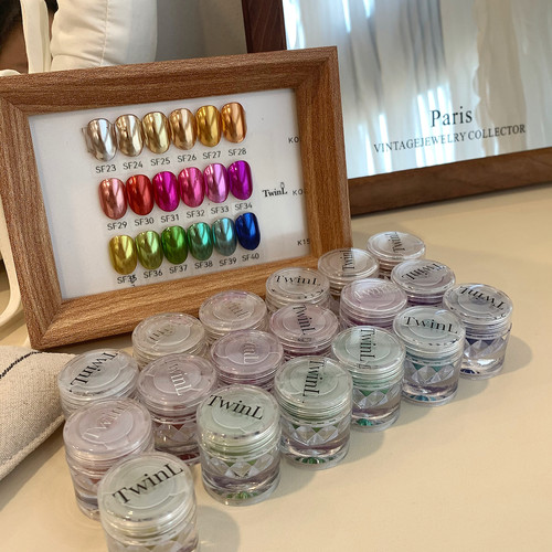 「TwinL」彩色魔镜粉 镜面粉 细腻基础色18色 约1g装