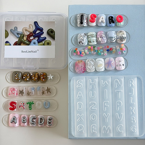 「SooLinNail」素林原创ins字母美甲模具时髦小众美甲磨具