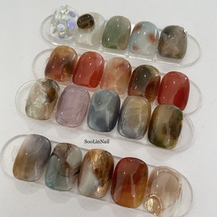 TwinLxSooLinNail联名罐装甲油胶氛围感ins风晕染胶 玛瑙玉髓系列