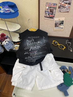 男童纯棉背心T恤2026年新款韩版洋气宽松夏天儿童外穿无袖上衣潮