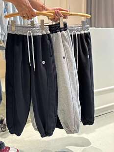 儿童加绒裤子秋冬款2025新款一体绒男童装女童薄绒运动裤冬季卫裤