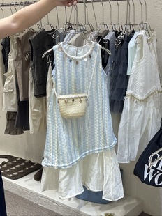 女童背心连衣裙夏季2024新款儿童波西米亚度假风沙滩裙异域风裙子