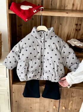 羽绒服女童装短款2024年新款童装儿童中小童加厚宽松白鸭绒面包服