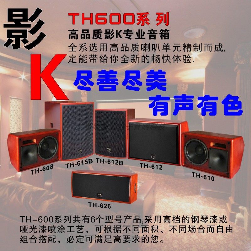 天韵进口喇叭木纹钢琴漆双6寸中置8-12寸影院KTV音箱1215寸低音炮