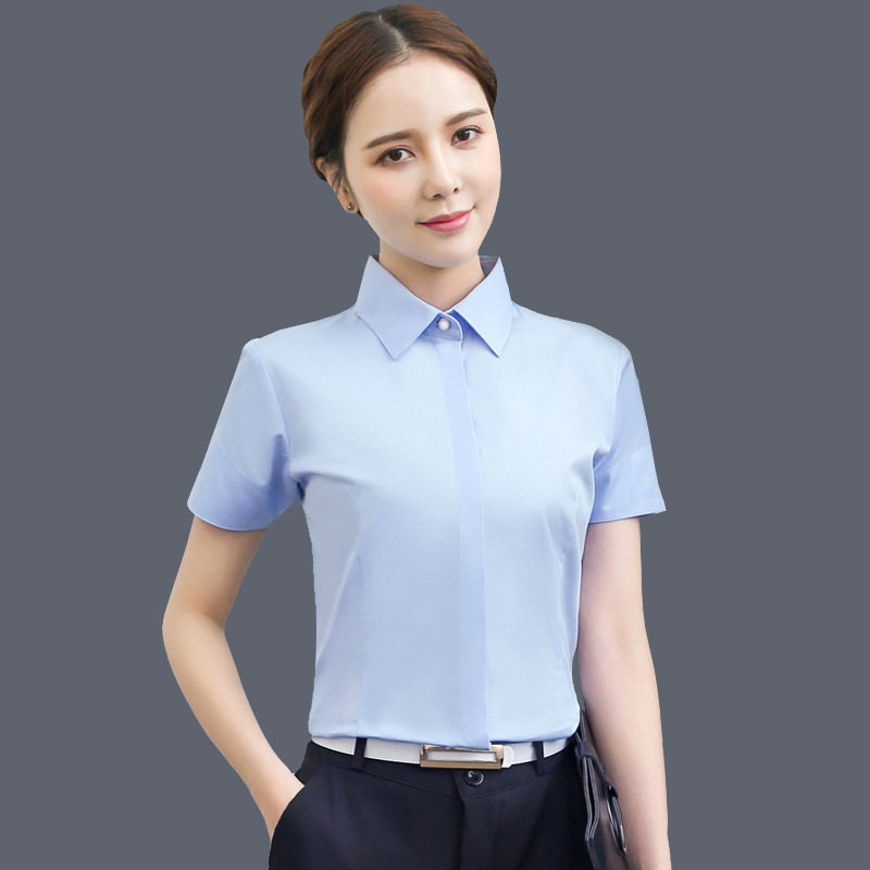 2026新款夏天女衫短袖衬衫衣女土韩版百搭工作服村衫忖寸衫衬衣杉