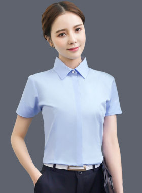 韩版百搭风工作服短袖衬衫