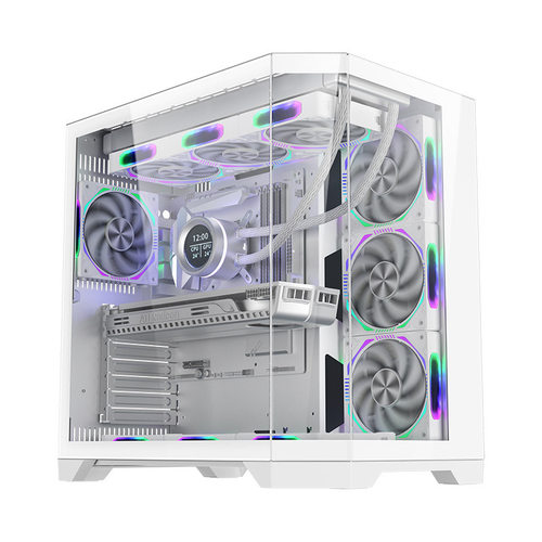 玩嘉梦想家plus全景鱼缸海景房主机箱ATX360水冷电脑机箱40系显卡