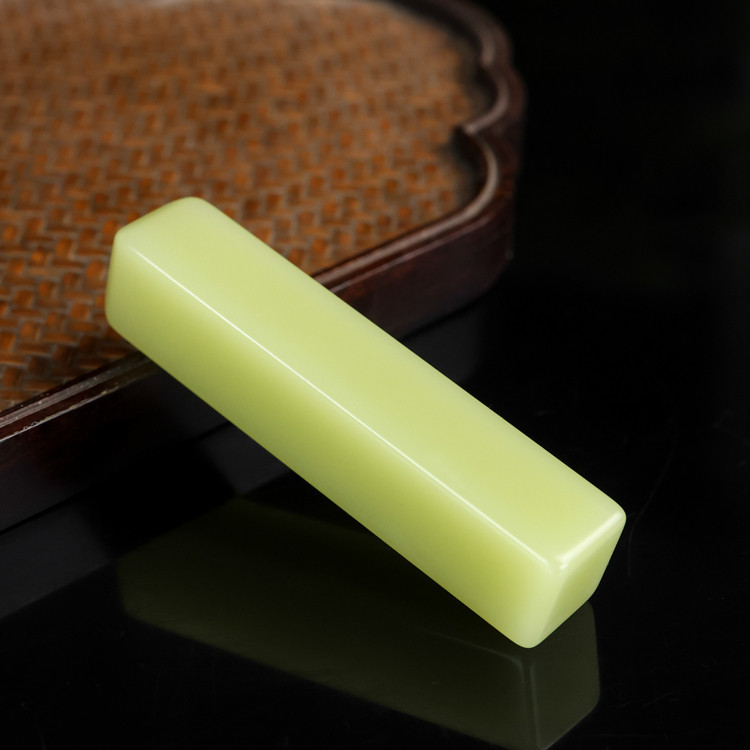 天然和田玉印章手把件把件新疆玉器羊脂玉玉石印章黄口料文房镇尺