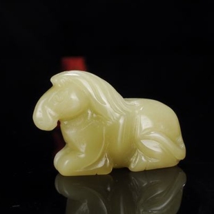 新疆和田玉糖料生肖马吊坠挂件天然玉石马到功成玉马项链护身符