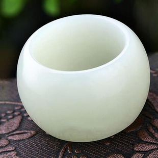 天然新疆和田玉白玉扳指男款玉戒指正品玉指环玉石扳指戒指