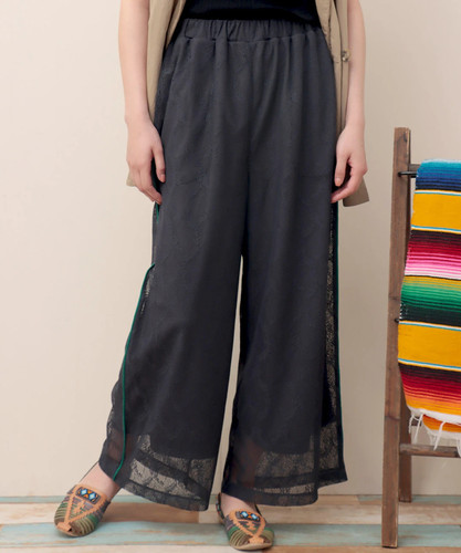 新款titicaca民族风花边布双层裤