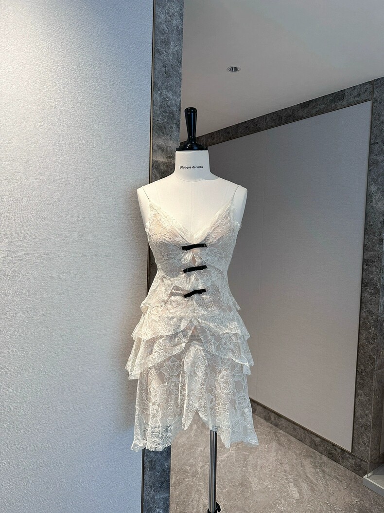 【步步生莲】mons*d秀款仙子神裙 yb定制蕾丝吊带连衣裙长裙子夏