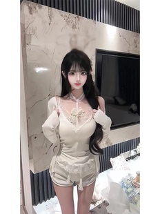 法式女孩chocker蕾丝项圈纯欲蝴蝶结挂脖颈带T恤挂身体链搭配内衣