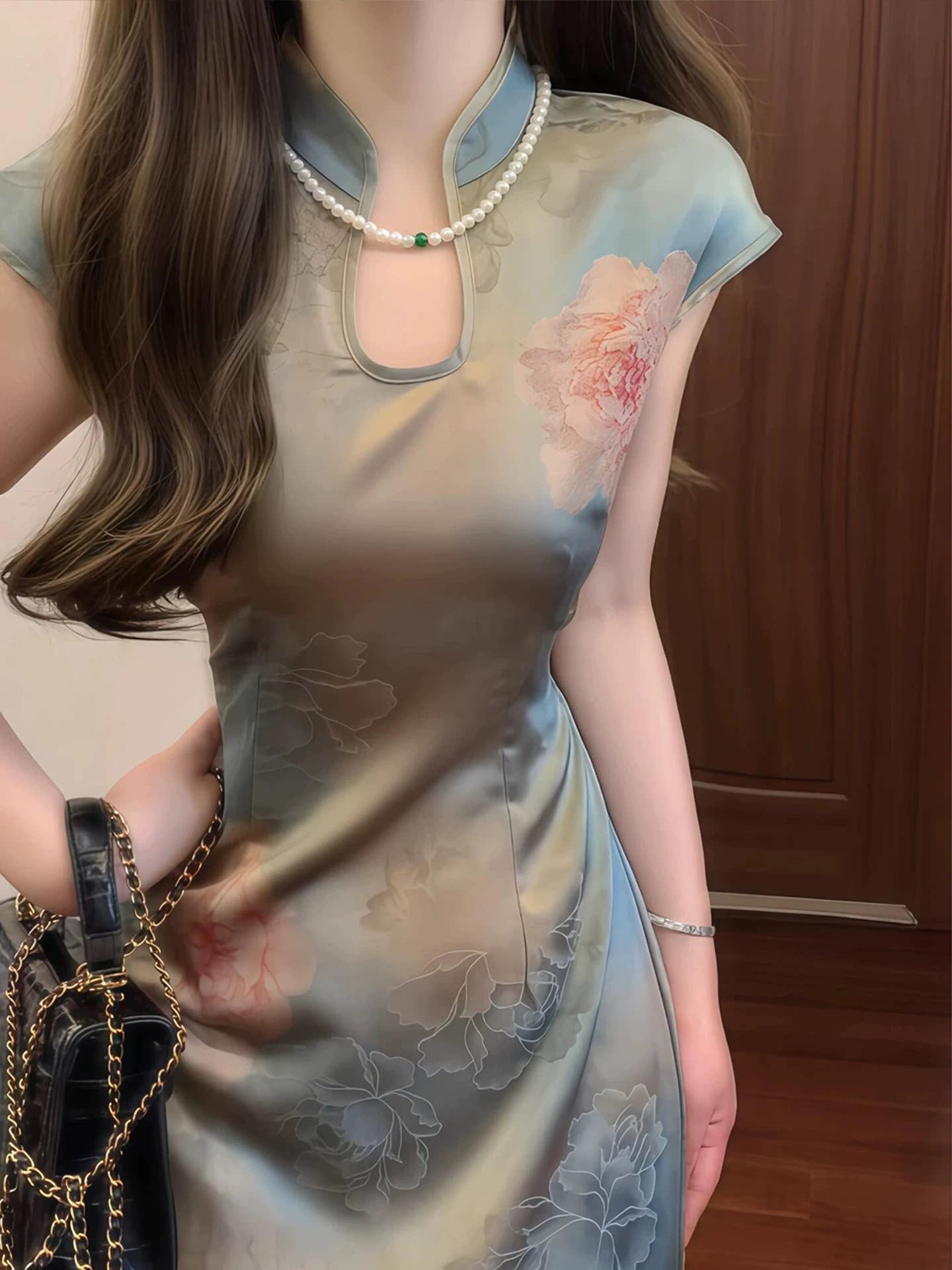 改良旗袍女新中式连衣裙2026新款清冷感收腰气质纯欲性感包臀长裙