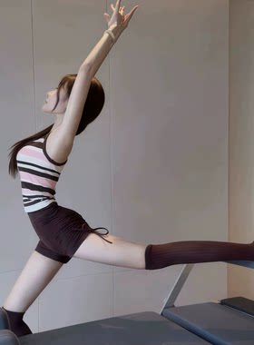 三件套价！绝美带胸垫彩色瑜伽服女夏套装普拉提训练服运动背心