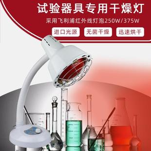 高校科研实验室红外线灯烘干加热烤灯可调光温定时250W红外制片灯