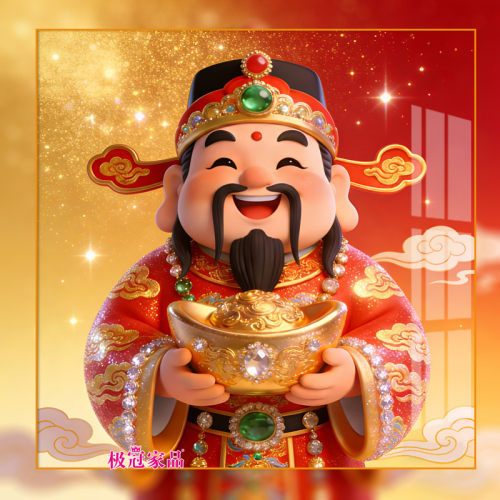 财神爷钻石画2026新款客厅中国风旺宅钻石贴画高难度带框砖石画