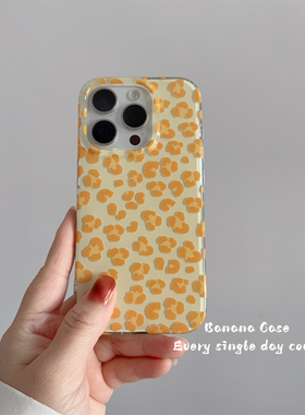 BananaCase夏日ins小众甜酷黄色豹纹适用15promax苹果16pro手机壳iPhone17亚克力13/14pro新款防摔16保护套女