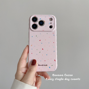 BananaCase韩国ins少女粉彩带泼墨适用17promax苹果16pro手机壳iPhone17光面15promax新款 14pro保护套 防摔13