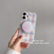 BananaCase韩国ins小众粉蓝撞色格纹适用iPhone16promax苹果15pro磁吸手机壳14promax渐变圆支架13保护套16女