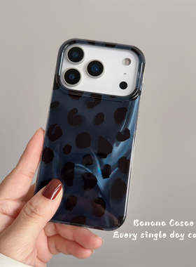 BananaCase复古小众ins高级蓝黑豹纹水波纹适用iPhone17promax手机壳16pro苹果15pro防摔14pro硬壳保护套13潮