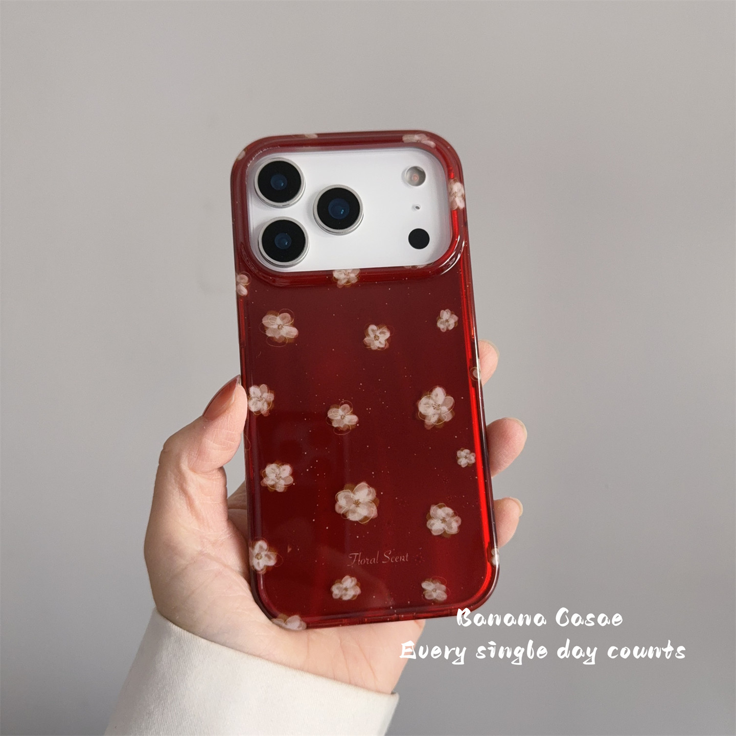 BananaCase高级感ins复古闪粉红底满屏油画花朵适用17promax手机壳16pro苹果15promax硬壳13/14pro防摔保护套