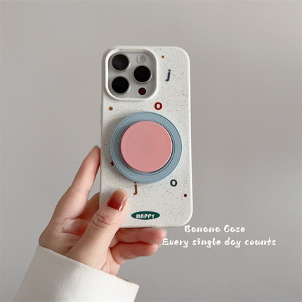 韩国ins小众泼墨彩色字母磨砂软壳适用iphone15promax苹果16pro手机壳14pro撞色圆圈支架13pro保护套12女plus