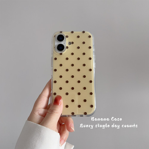 韩国ins氛围感黄底黄波点手机壳