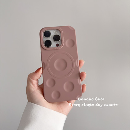 韩国ins小众设计感立体奶酪砂粉磁吸软壳适用iphone16promax苹果15pro手机壳13/14pro新款防摔12简约保护套11