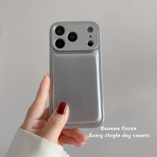 BananaCase高级ins设计感银色面包皮质适用iPhone17苹果17promax手机壳16pro简约15promax全包防摔13 14pro硬