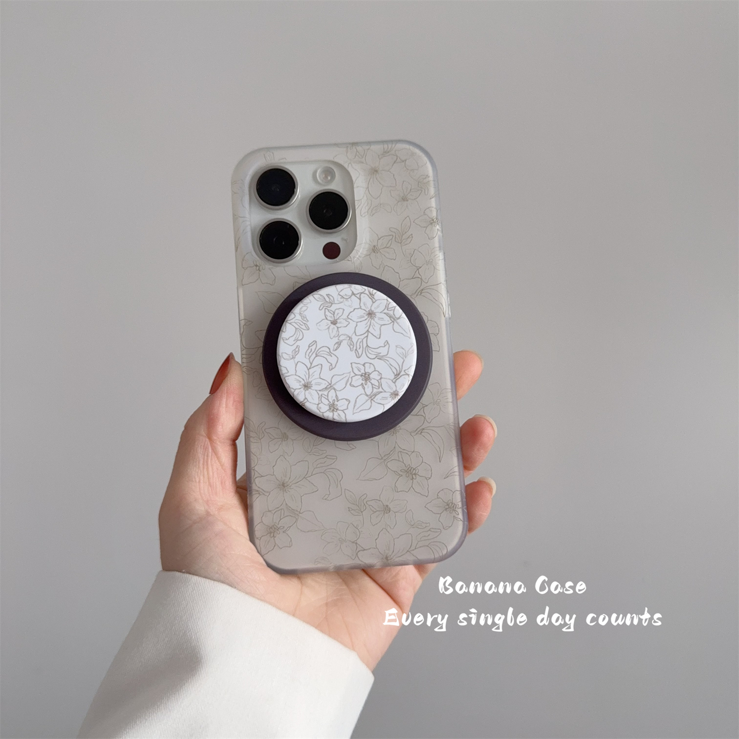 韩系ins简约线条花朵磁吸手机壳