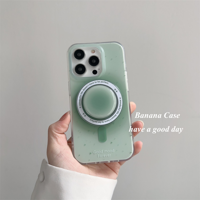 BananaCase小众in氛围感绿色晕染泼墨适用15promax苹果14pro磁吸手机壳iPhone16同款支架12/13新款保护套硬壳