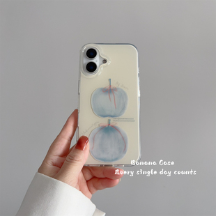 BananaCase韩国ins小众氛围奶油黄油画蓝苹果适用iPhone16promax手机壳15pro苹果14亚克力17promax防摔13硬壳