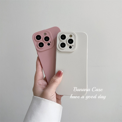 小众ins温柔纯色磨砂全包手机壳