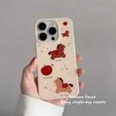 BananaCase新年款 ins可爱红苹果格纹小马适用17promax苹果16pro手机壳iPhone15光面14promax防摔13保护套硬壳