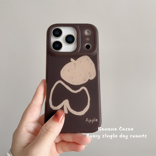 秋冬ins复古磨砂涂鸦苹果手机壳