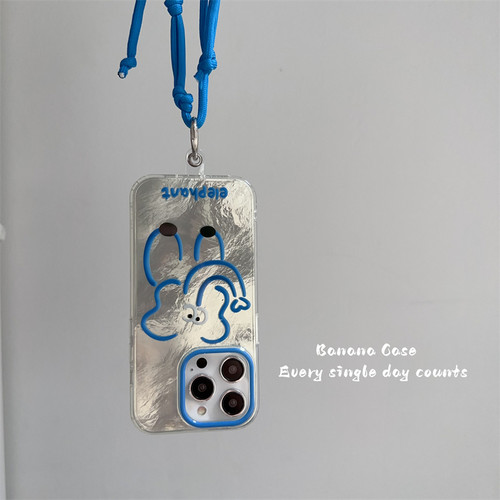 韩国小众蓝色线条大象手绳硬壳