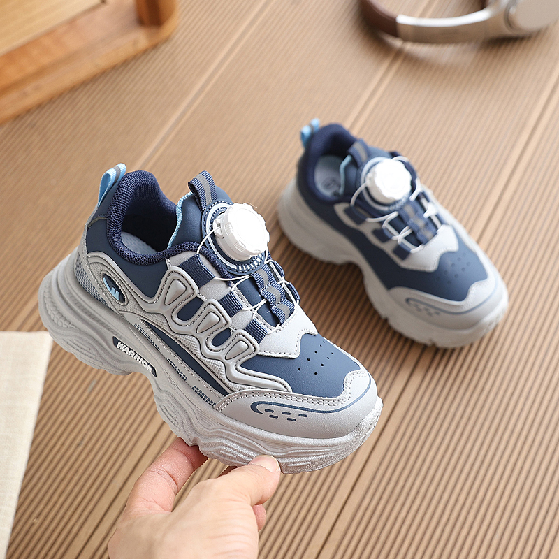 回力男童运动鞋中大童防水皮面旋钮扣跑步鞋 WZ(CL)-0752