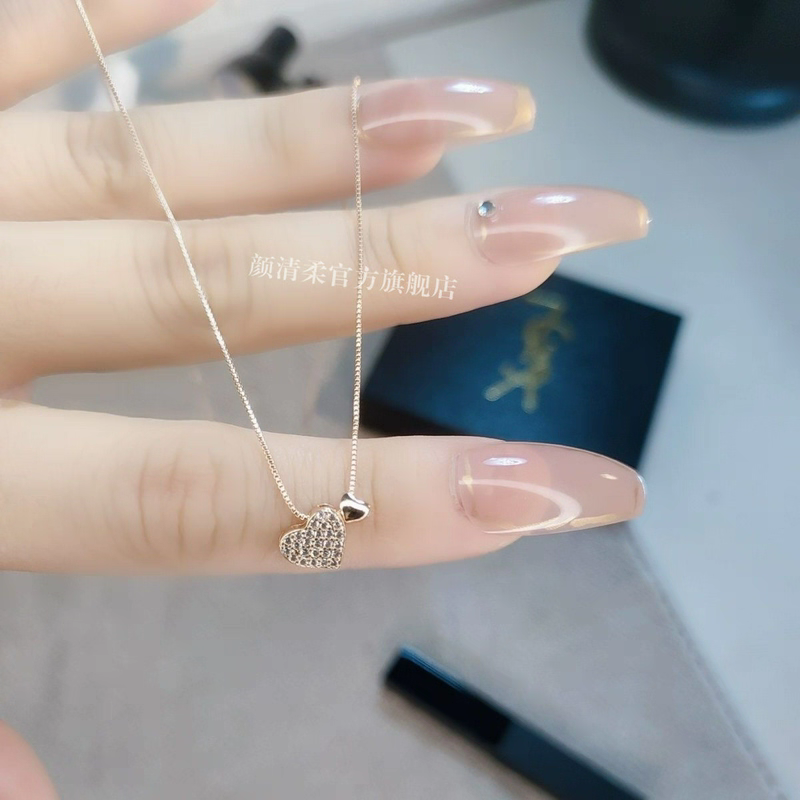 项链爱心吊坠ins网红学生闺蜜生日礼物锁骨链小巧款送女友