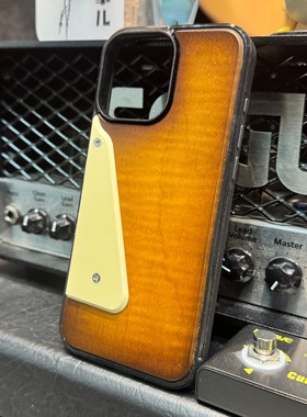 gibson摇滚手机壳iPhone复古硝基漆做旧木纹保护壳iPhone手机壳lespaul经典摇滚手机壳冰茶渐变色防摔壳