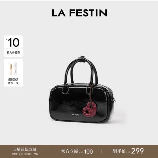 拉菲斯汀小胖墩包包2026新款时尚真皮小众斜挎女包手提波士顿包