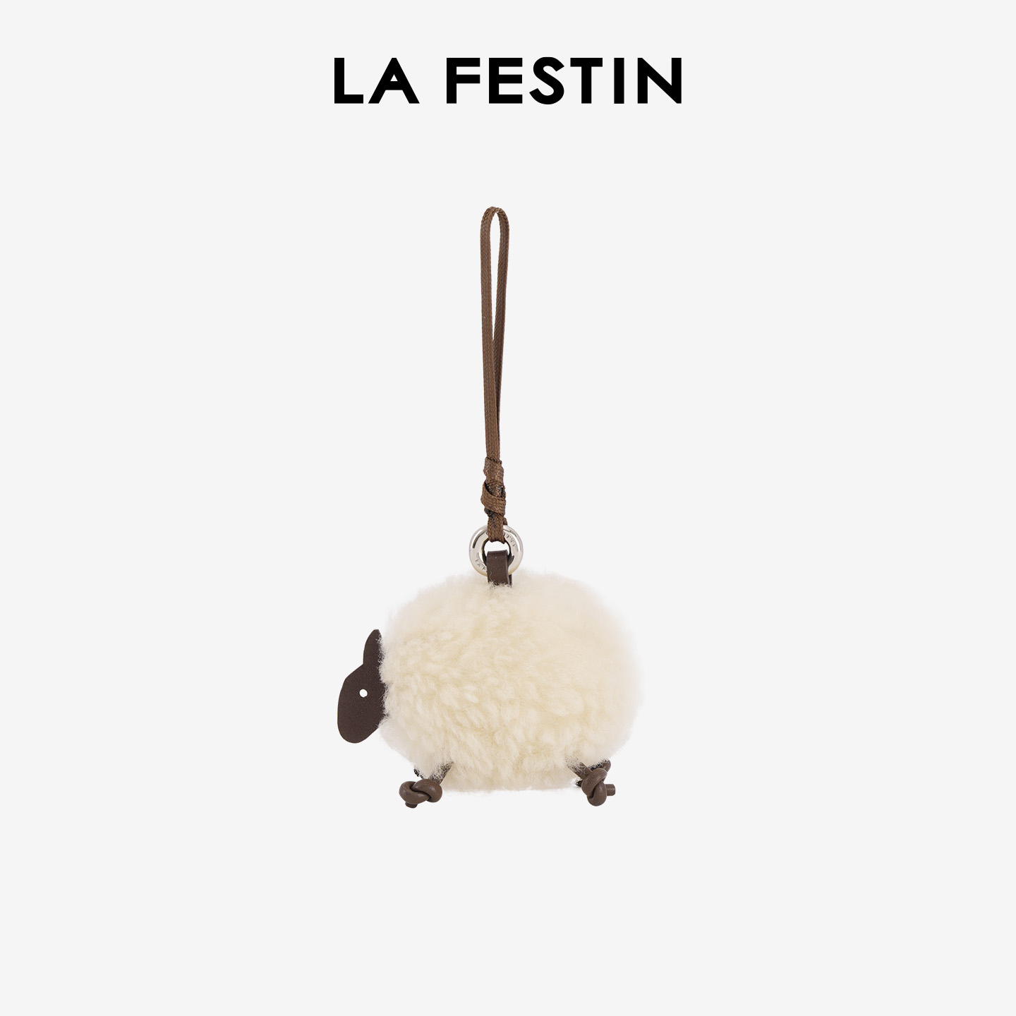 拉菲斯汀手工真皮羊羔毛小羊驼挂件2025新款时尚包包挂饰小羊挂件