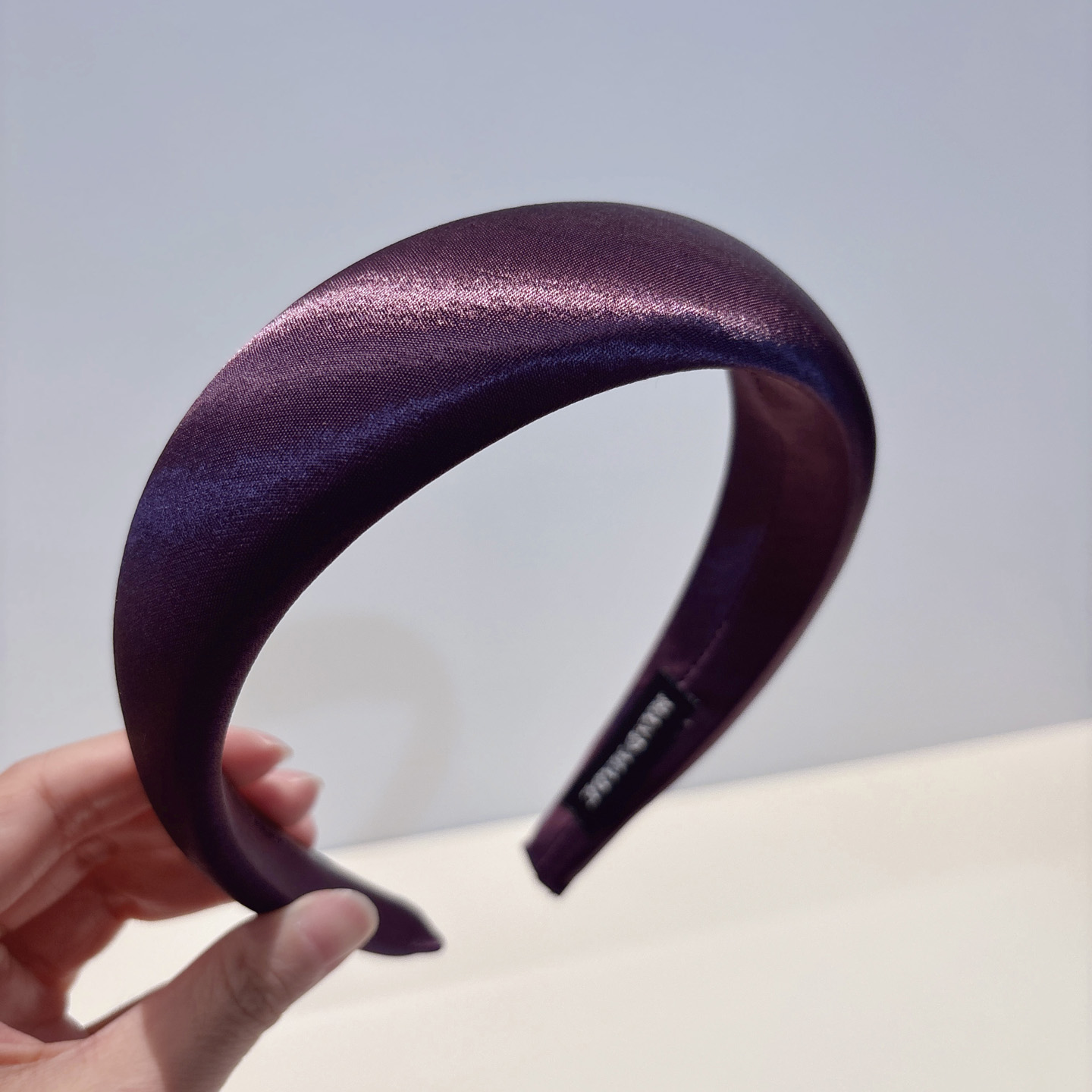 韩版新款缎面海绵发箍紫色简约高级感气质增高颅顶洗脸头箍发卡