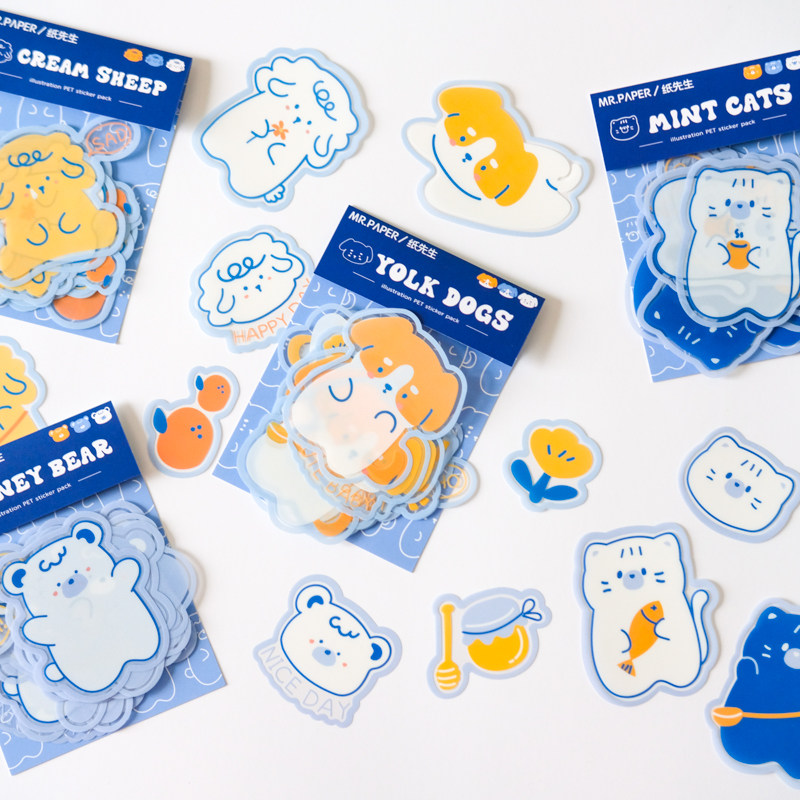 纸先生pvc贴纸包嘟可爱动物创意ins盐系手帐装饰diy拼贴素材贴画
