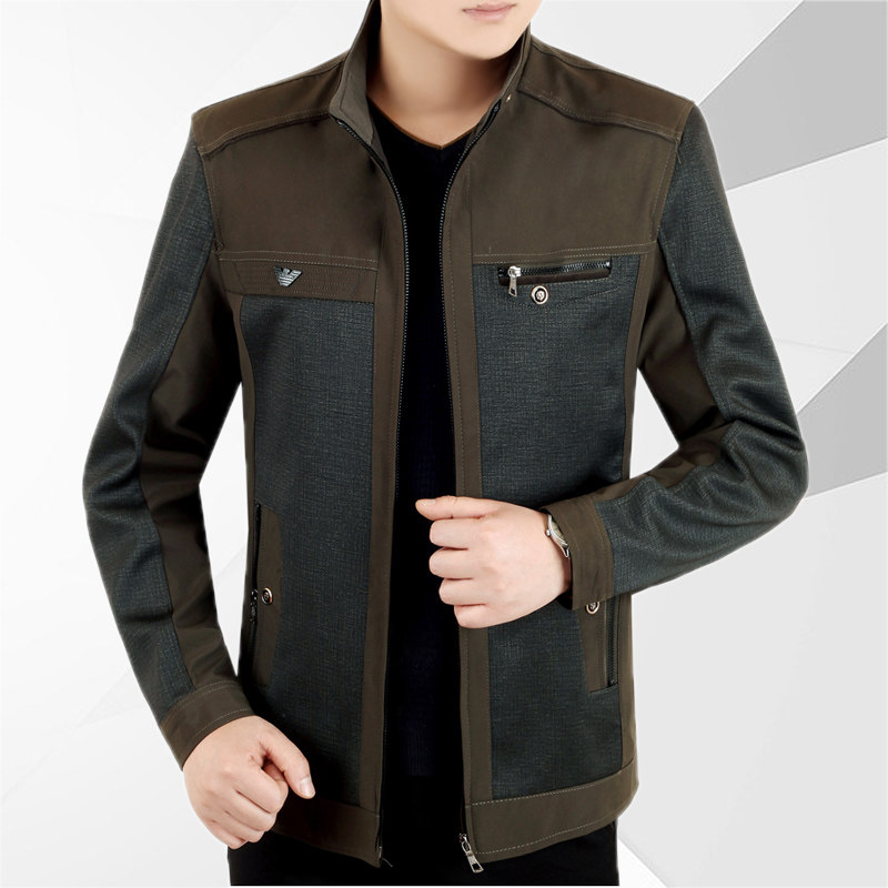 中年人男士休闲春夏款夹克衫中老年爸爸装薄款外套40岁50春装上衣