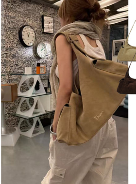 秋冬韩国小众Deinet麂皮单肩腋下包大容量托特包手提包斜挎包女