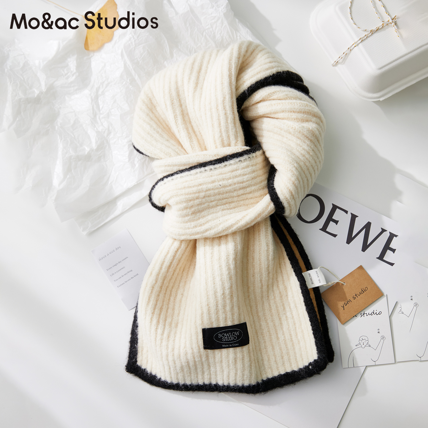 韩系纯色羊毛混纺针织毛线围巾女冬季高级感软糯舒适保暖围脖送礼