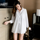 宽松学生慵懒风简约长袖 中长款 韩版 女打底2025春秋新款 衬衣 白衬衫