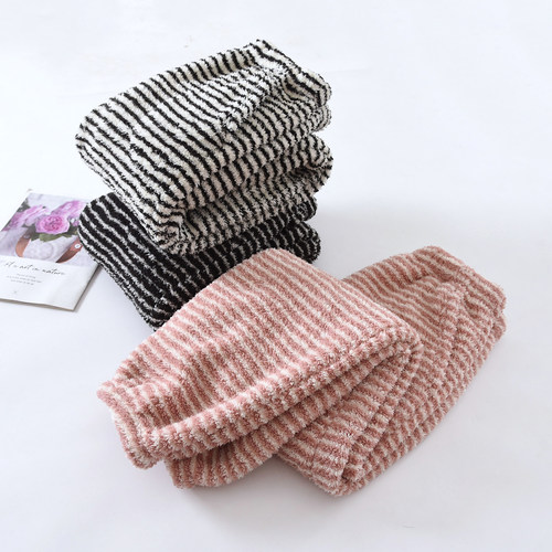 加厚女冬珊瑚绒条纹家居裤